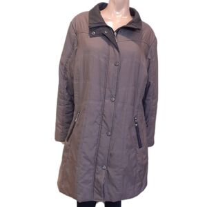 Novelti Winter Parka Coat Mid Length Insulated Puffer Womens Plus Size 1X Brown